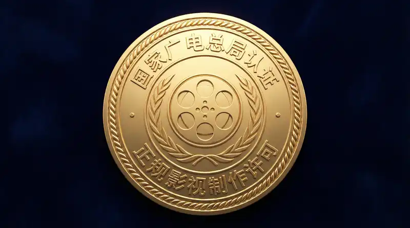 精品大师获得国家广电总局颁发的正规影视制作许可认证金色徽章