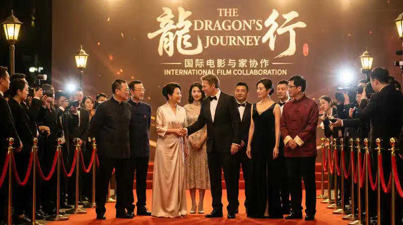 精品大师国际电影首映红毯活动，中外影星盛装出席合影留念